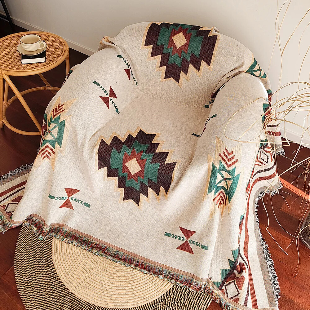 Oversized Boho Aztec Blanket w - Boho Throw Blanket Fringe review and price