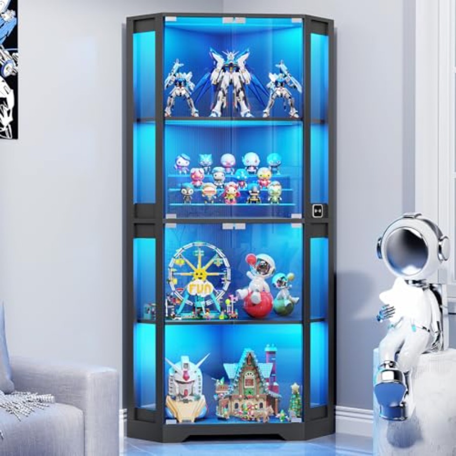 Lighted Corner Display Cabinet - Lighting review and price