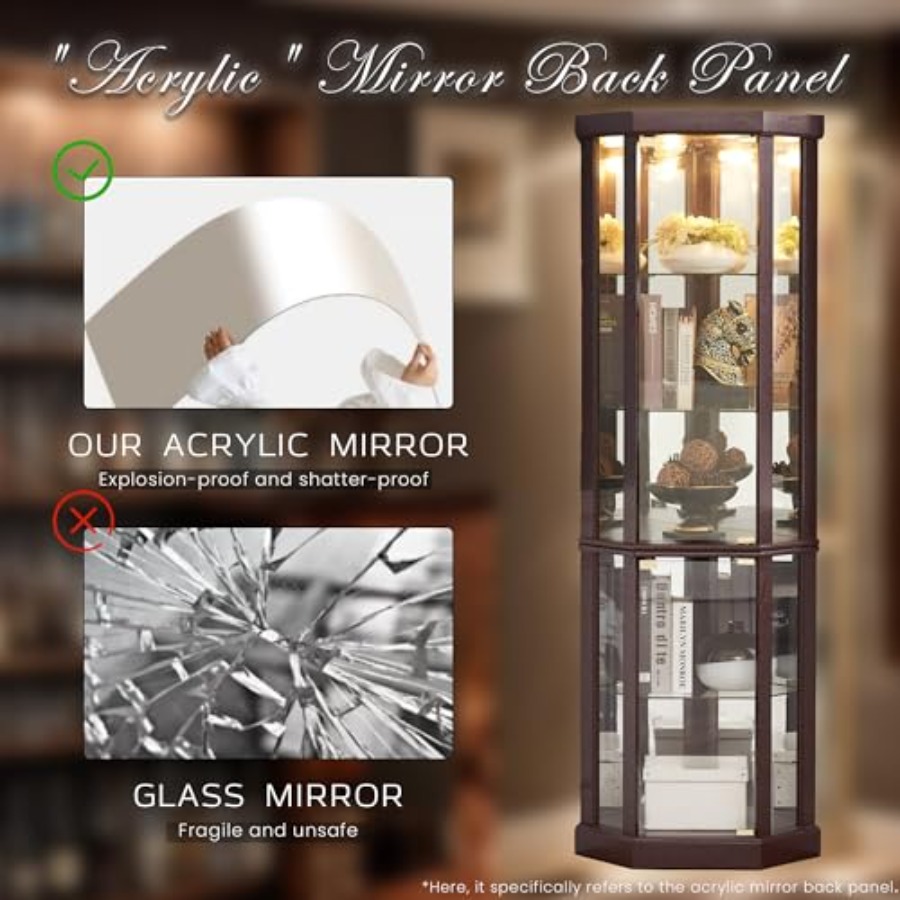 Corner curio cabinet for livin - Lighting review and price