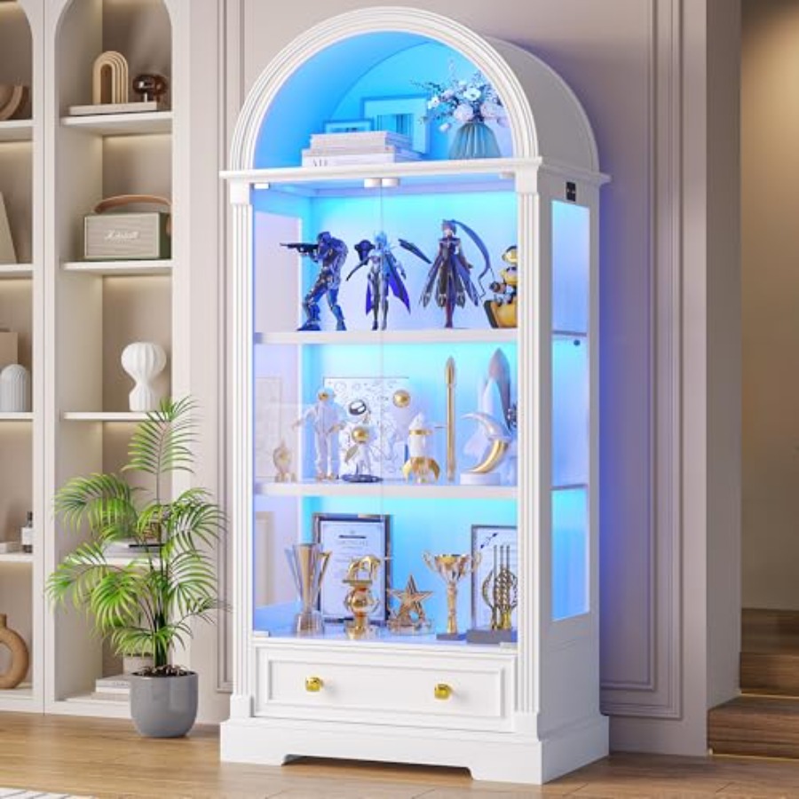 Arched display cabinet for liv - Lighting review and price