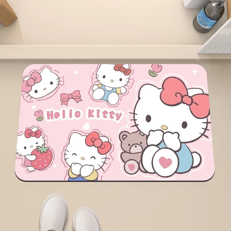 Hello Kitty Strawberry & Bear  - Quick Dry Diatomite Bath Mat review and price