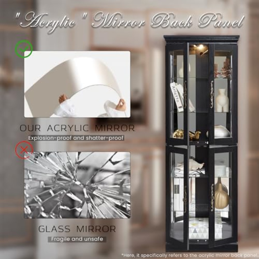 Lighted curio cabinet for livi - Lighting review and price