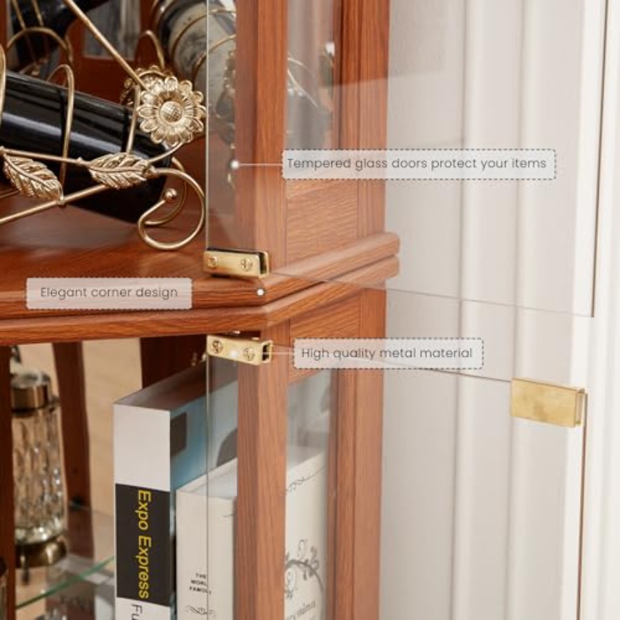 Corner curio cabinet for livin - Lighting review and price